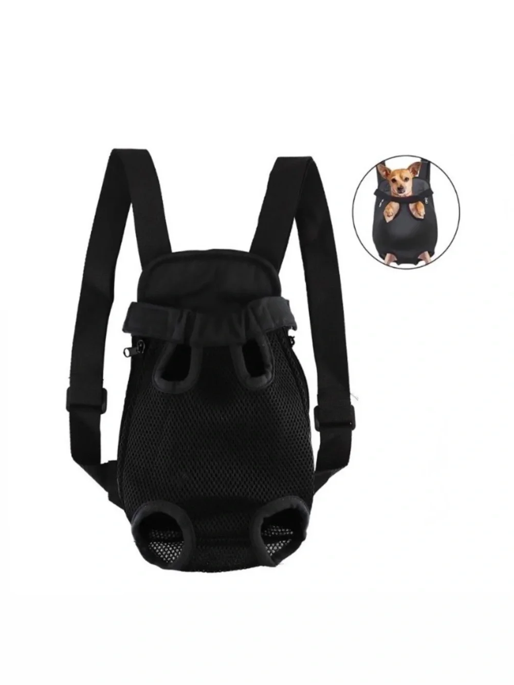 Pet Front Carrier Backpack for Small Dogs and Cats - Black